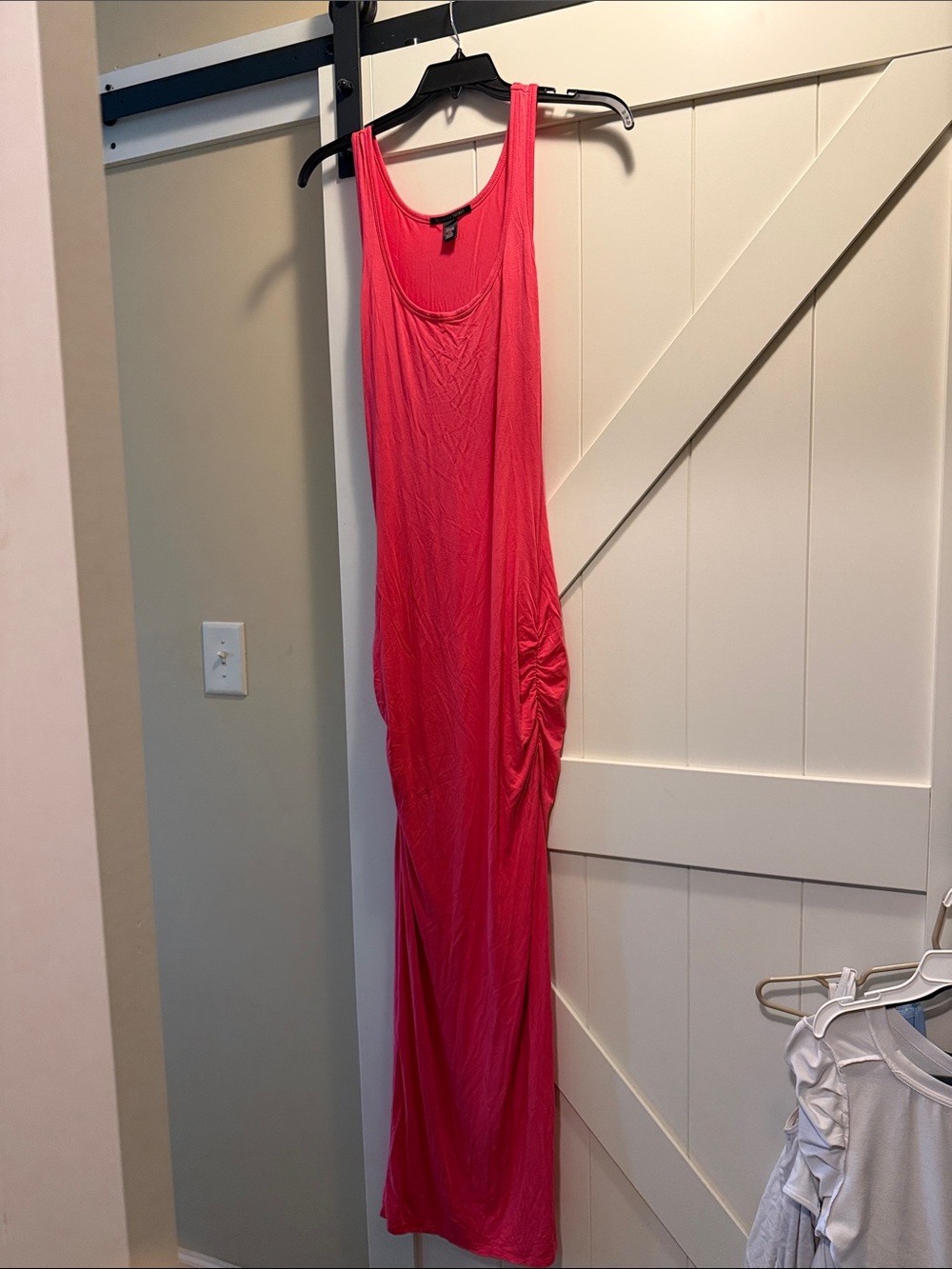 Victoria's Secret Hot Pink Sleeveless Ruched Maxi Dress